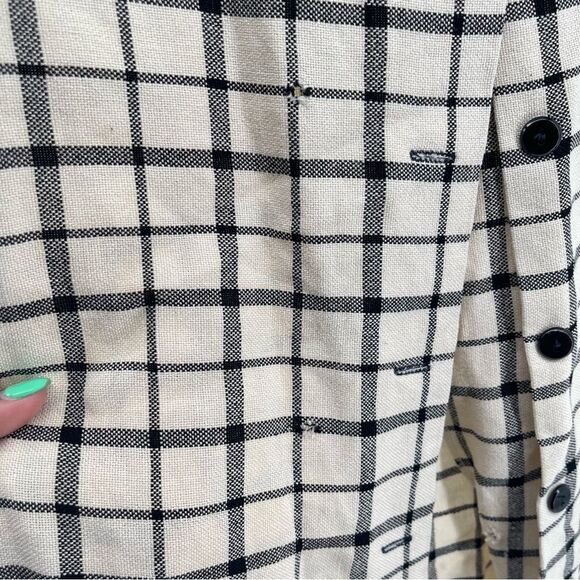 Cardinals Vintage Women’s Button Front Plaid Long Duster Shacket Jacket Medium - Picture 6 of 15